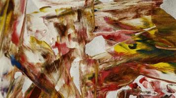 Close Up of Brush Strokes On Abstract Painting photo