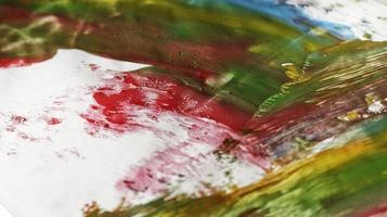 Close Up of Brush Strokes On Abstract Painting photo