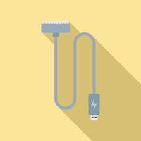 Charger cable icon flat vector. Phone battery vector