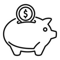 Donate piggy bank icon outline vector. Charity help vector