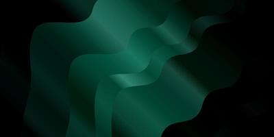 Dark Green vector backdrop with bent lines.