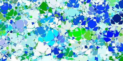 Light Blue, Green vector pattern with polygonal shapes.