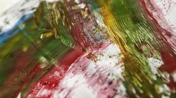 Close Up of Brush Strokes On Abstract Painting photo