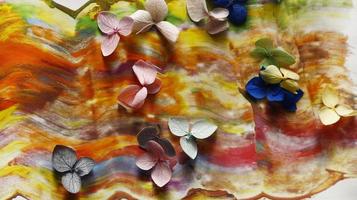 Close Up of Brush Strokes On Abstract Painting photo