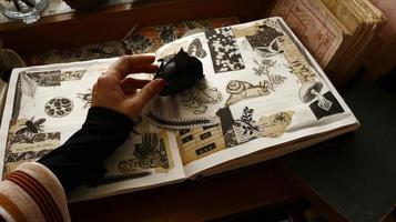 Vintage Desk Top Setting With Old Books And Typewriter photo