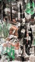 Close Up of Brush Strokes On Abstract Painting photo