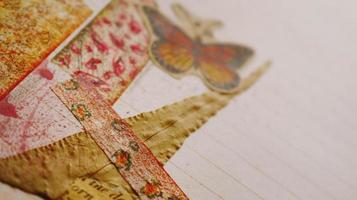 Closeup Of Scrapbook Pages and Artistic Layouts photo