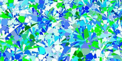 Light Blue, Green vector backdrop with triangles, lines.