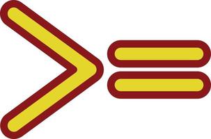 Greater Than Equal Vector Icon Design