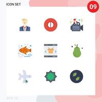 9 Creative Icons Modern Signs and Symbols of basket leisure love hook fish Editable Vector Design Elements