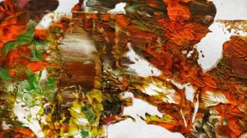 Close Up of Brush Strokes On Abstract Painting photo