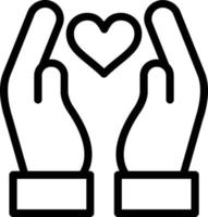 Hand Holding Heart Vector Icon Design