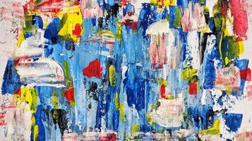 Close Up of Brush Strokes On Abstract Painting photo