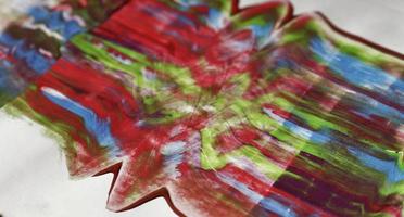 Close Up of Brush Strokes On Abstract Painting photo