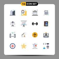 Modern Set of 16 Flat Colors and symbols such as balanced investment money financial calculation Editable Pack of Creative Vector Design Elements