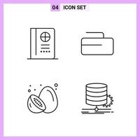 4 iconos en estilo de línea. delinear símbolos sobre fondo blanco. signos vectoriales creativos para web móvil e impresión. vector