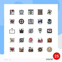 25 Creative Icons Modern Signs and Symbols of home door shield buildings man Editable Vector Design Elements