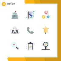 Universal Icon Symbols Group of 9 Modern Flat Colors of finger wrist call hand service Editable Vector Design Elements