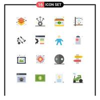 16 User Interface Flat Color Pack of modern Signs and Symbols of building science event laboratory fire Editable Pack of Creative Vector Design Elements