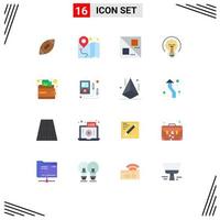 Modern Set of 16 Flat Colors and symbols such as wallet cash cross solution energy Editable Pack of Creative Vector Design Elements