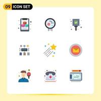 Stock Vector Icon Pack of 9 Line Signs and Symbols for space asteroid mark document program Editable Vector Design Elements