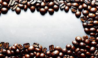 Freshly roasted coffee beans. can be used as background. Coffee composition. photo