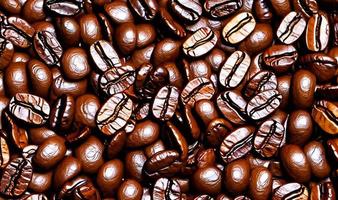 Freshly roasted coffee beans. can be used as background. Coffee composition. photo