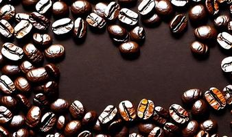 Freshly roasted coffee beans. can be used as background. Coffee composition. photo