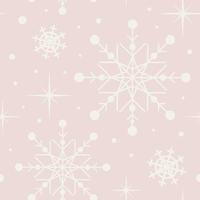 Elegant Christmas Seamless pattern of snowflakes from geometric shapes. In vintage pastel colors. For wallpaper, printing on fabric, wrapping, background vector