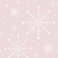 Elegant Christmas Seamless pattern of snowflakes from geometric shapes. In vintage pastel colors. For wallpaper, printing on fabric, wrapping, background vector