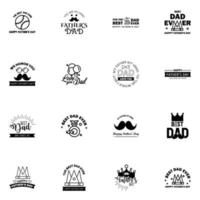 Happy fathers day 16 Black vintage retro type font Illustrator eps10 Editable Vector Design Elements