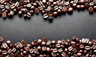 Freshly roasted coffee beans. can be used as background. Coffee composition. photo