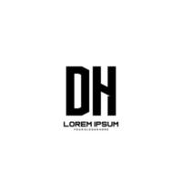 vector de logotipo de arte minimalista de letra inicial dh.