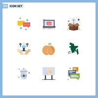 Modern Set of 9 Flat Colors and symbols such as support hand ok user package Editable Vector Design Elements