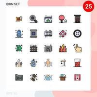 25 Creative Icons Modern Signs and Symbols of shop front house calendar buildings outline Editable Vector Design Elements