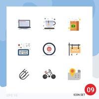 Set of 9 Modern UI Icons Symbols Signs for time night patrick moon shopping Editable Vector Design Elements