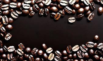 Freshly roasted coffee beans. can be used as background. Coffee composition. photo