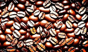 Freshly roasted coffee beans. can be used as background. Coffee composition. photo