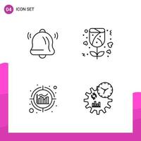 Outline Icon set. Pack of 4 Line Icons isolated on White Background for responsive Website Design Print and Mobile Applications. vector