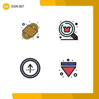 4 User Interface Filledline Flat Color Pack of modern Signs and Symbols of camping rope arrow rope search direction Editable Vector Design Elements