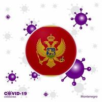 Pray For Montenegro COVID19 Coronavirus Typography Flag Stay home Stay Healthy Take care of your own health vector