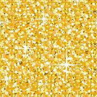 brillo brillante de patrones sin fisuras, estrellas, lentejuelas. fondo de color dorado brillante. para papel pintado, impresión sobre tela, envoltura vector