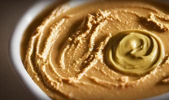 Healthy food. Traditional freshly made organic hummus. photo