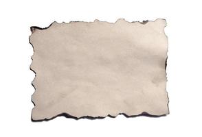 Old blank piece of antique vintage crumbling paper manuscript or parchment photo