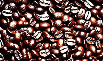 Freshly roasted coffee beans. can be used as background. Coffee composition. photo