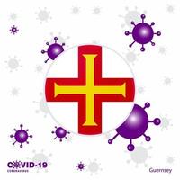 reza por guernsey covid19 coronavirus tipografía bandera quédate en casa mantente saludable cuida tu propia salud vector