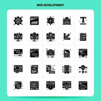 Solid 25 Web Development Icon set Vector Glyph Style Design Black Icons Set Web and Mobile Business ideas design Vector Illustration