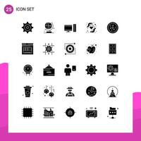 25 Universal Solid Glyphs Set for Web and Mobile Applications secure science server petri chemistry Editable Vector Design Elements