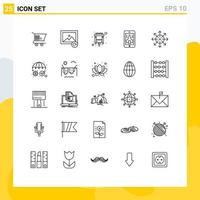 25 Universal Lines Set for Web and Mobile Applications news advertising usb ads mobile Editable Vector Design Elements