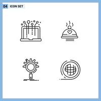 4 Creative Icons Modern Signs and Symbols of hardware seo system bbq optimization Editable Vector Design Elements